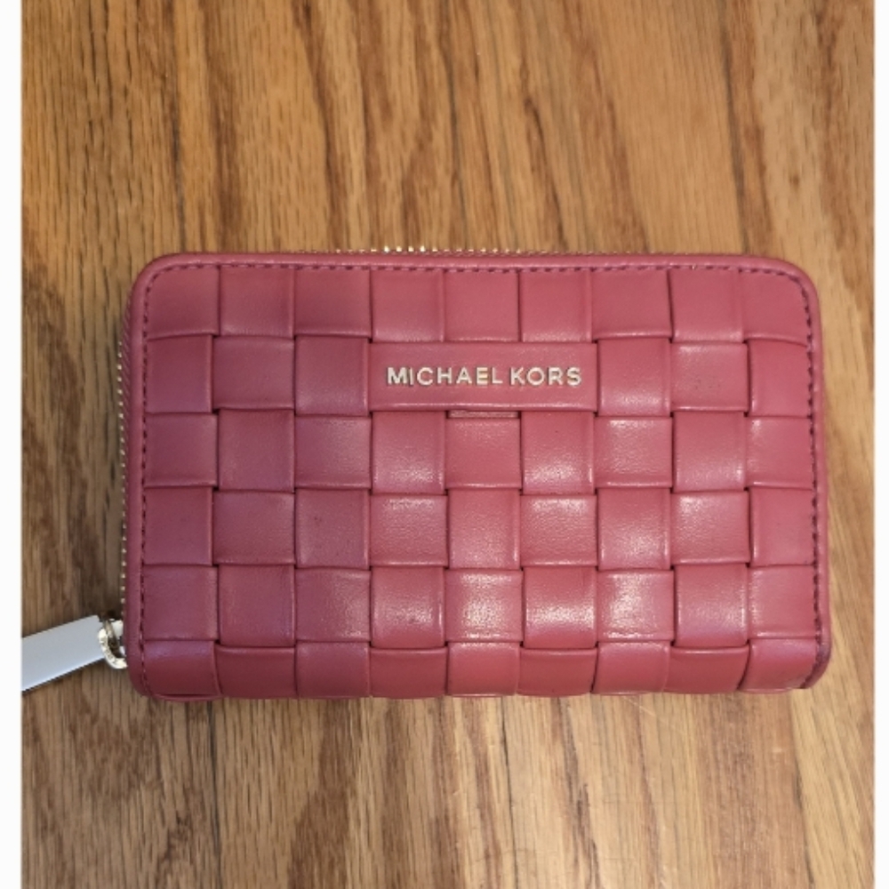 Michael Kors Rose Woven Wallet